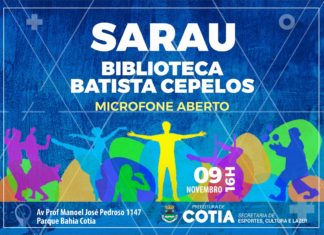 Sábado (9) terá ‘Sarau na biblioteca’ em Cotia SARAU-NA-BIBLIOTECA