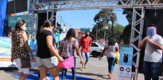 Calçadão de Carapicuíba ganha estrutura de prevenção contra o Covid-19