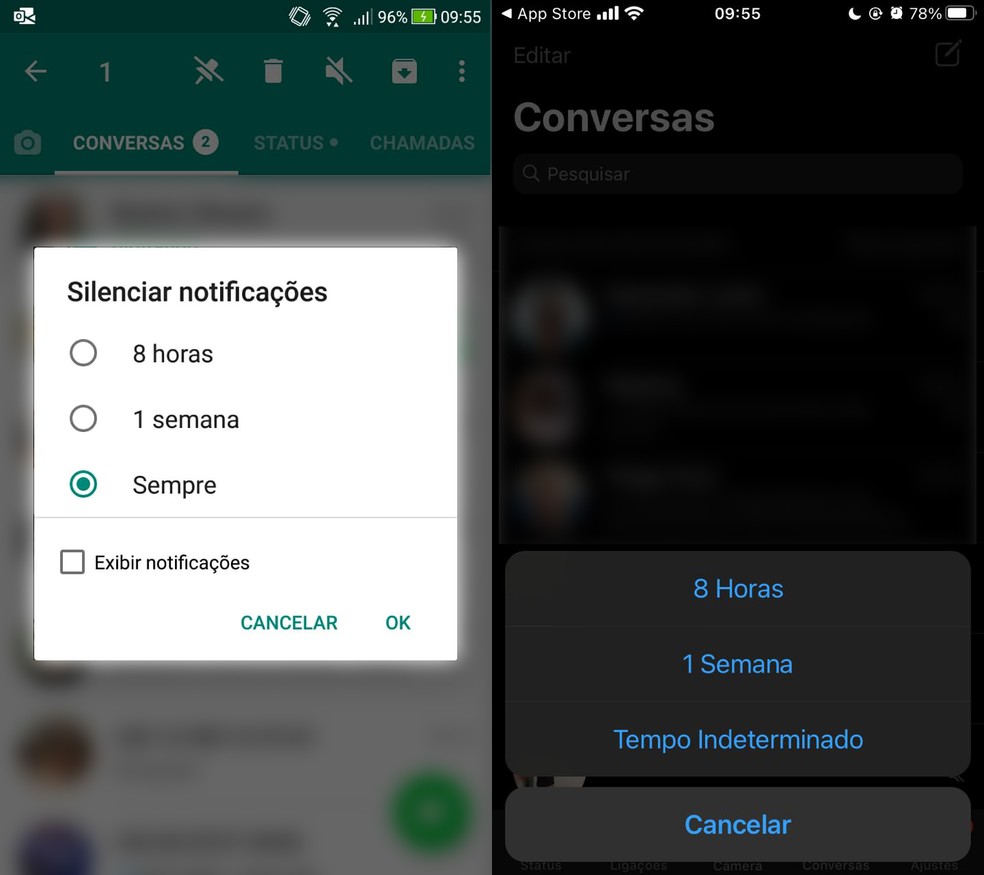 WhatsApp está permitindo silenciar conversas e grupos para sempre