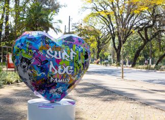 Coração gigante da Surf Dog Family e DrogaVET chega ao Shopping Anália Franco