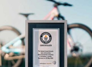 Recorde mundial de bicicleta mais rápida rebocada por moto é batido